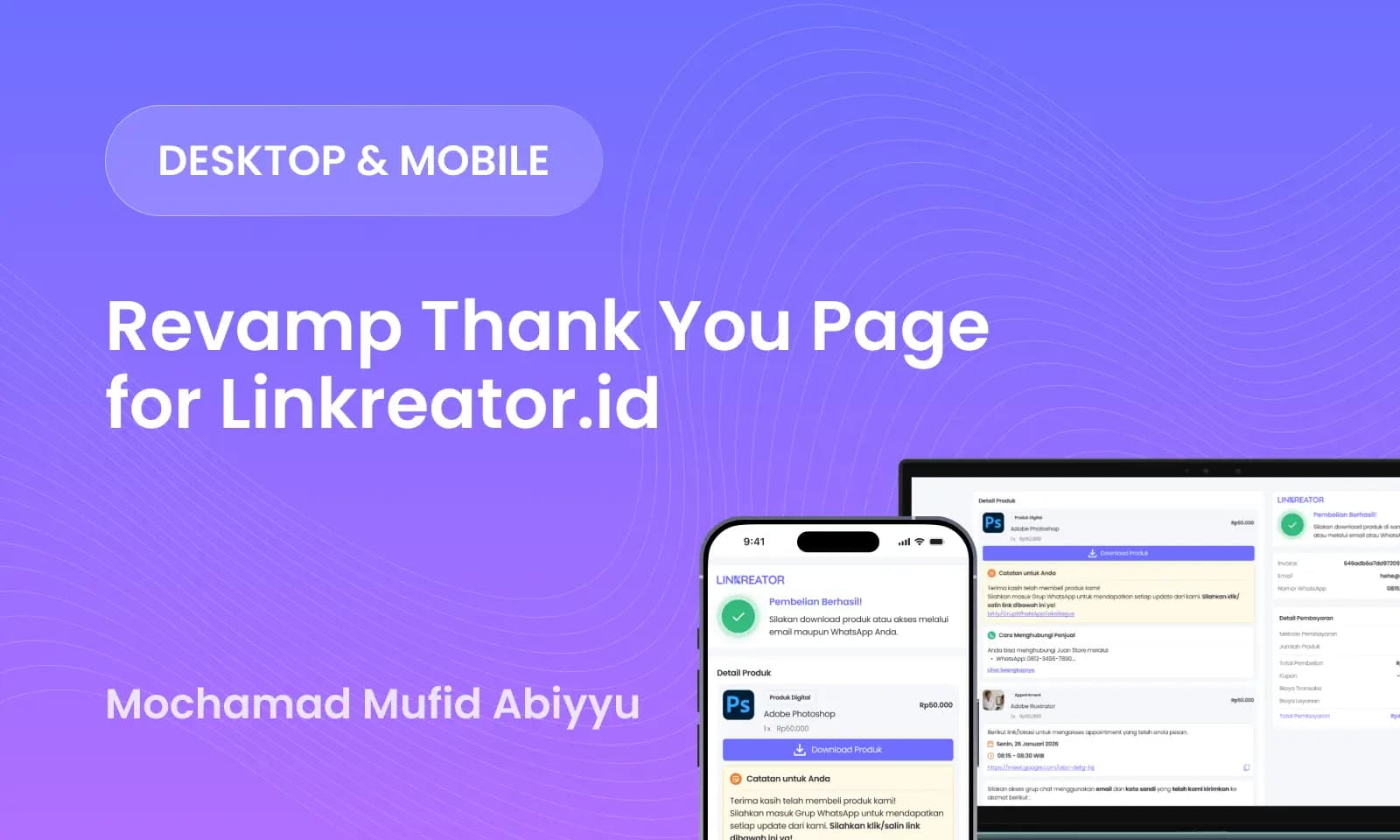 UI/UX Revamp Thank You Page Linkreator.id